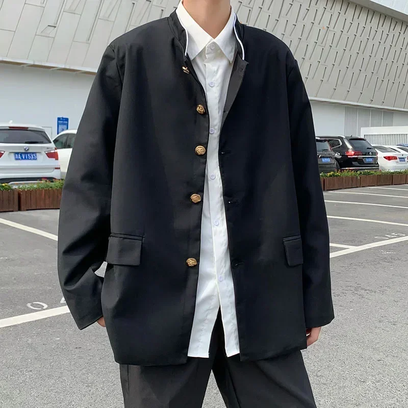 Autumn Men's Chinese Style Casual Jacket Small Suit Korean Version Uniform Student Jacket Small Suit Youth Fashion Coat