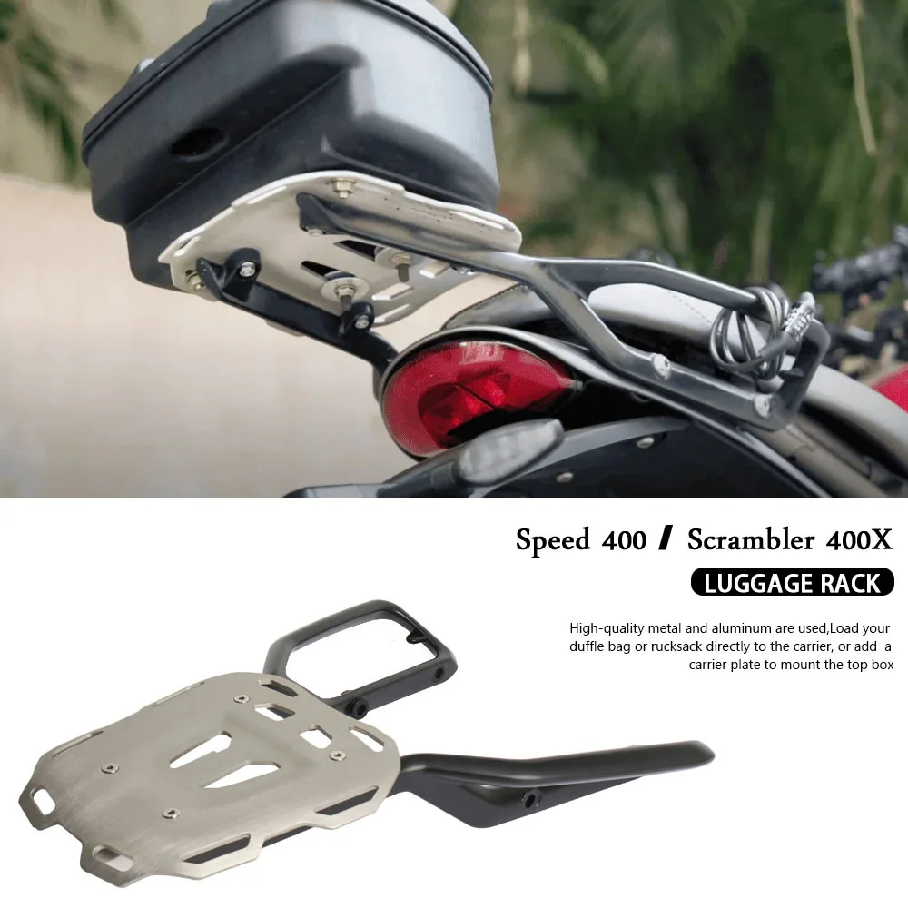 

For Scrambler 400X SPEED Speed 400 2024 2025 Motorcycle Rear Luggage Rack Carrier Case Support Holder Cargo Bracket New