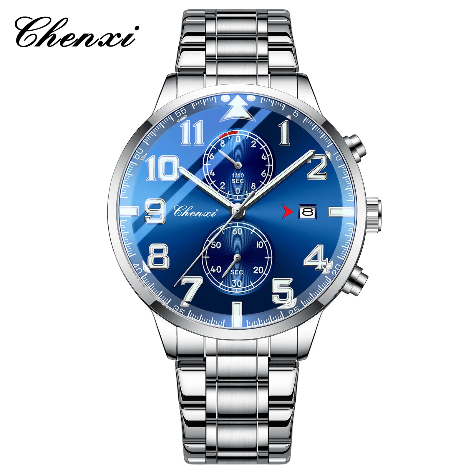 

Деловые часы для мужчин, многофункциональные кварцевые часы с цифровым циферблатом, модные водонепроницаемые мужские наручные часы с хронографом, подарок