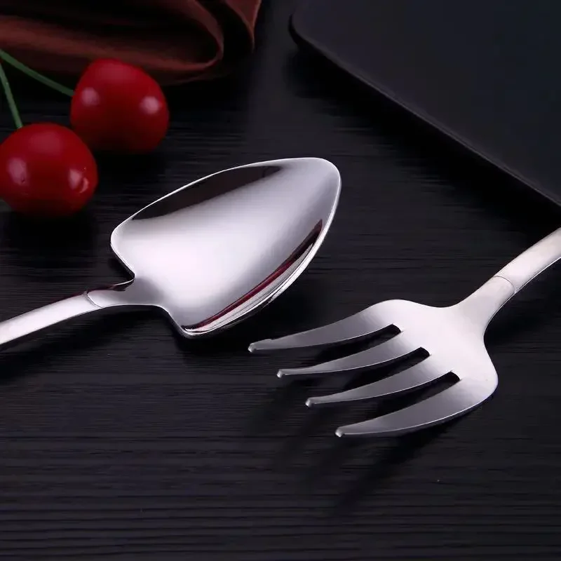 New Creative Shovel Shape Spoon Fork Stainless Steel Tableware New Shovel Spoon Fork Children Fork Eating Spoon