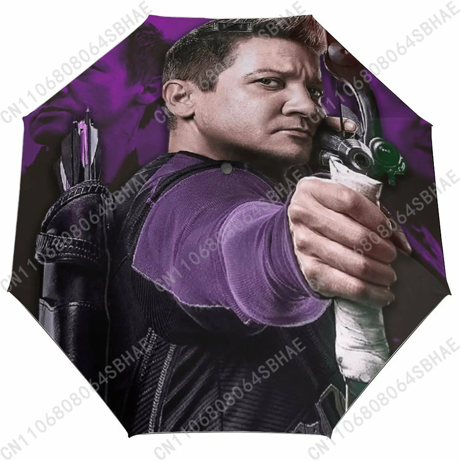 

Marvel Hawkeye Automatic Foldable Umbrella One Button Umbrella with Black Coating Umbrella with Matching Pouch Cosplay