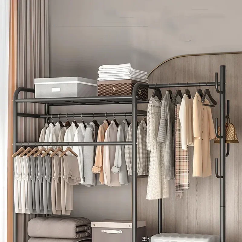 

QO Vintage Black Clothes Rack Wall Place Savingmodern Wardrobe Clothes Rack Jacket Hangerstendibiancheriahallway Furniture GOOD