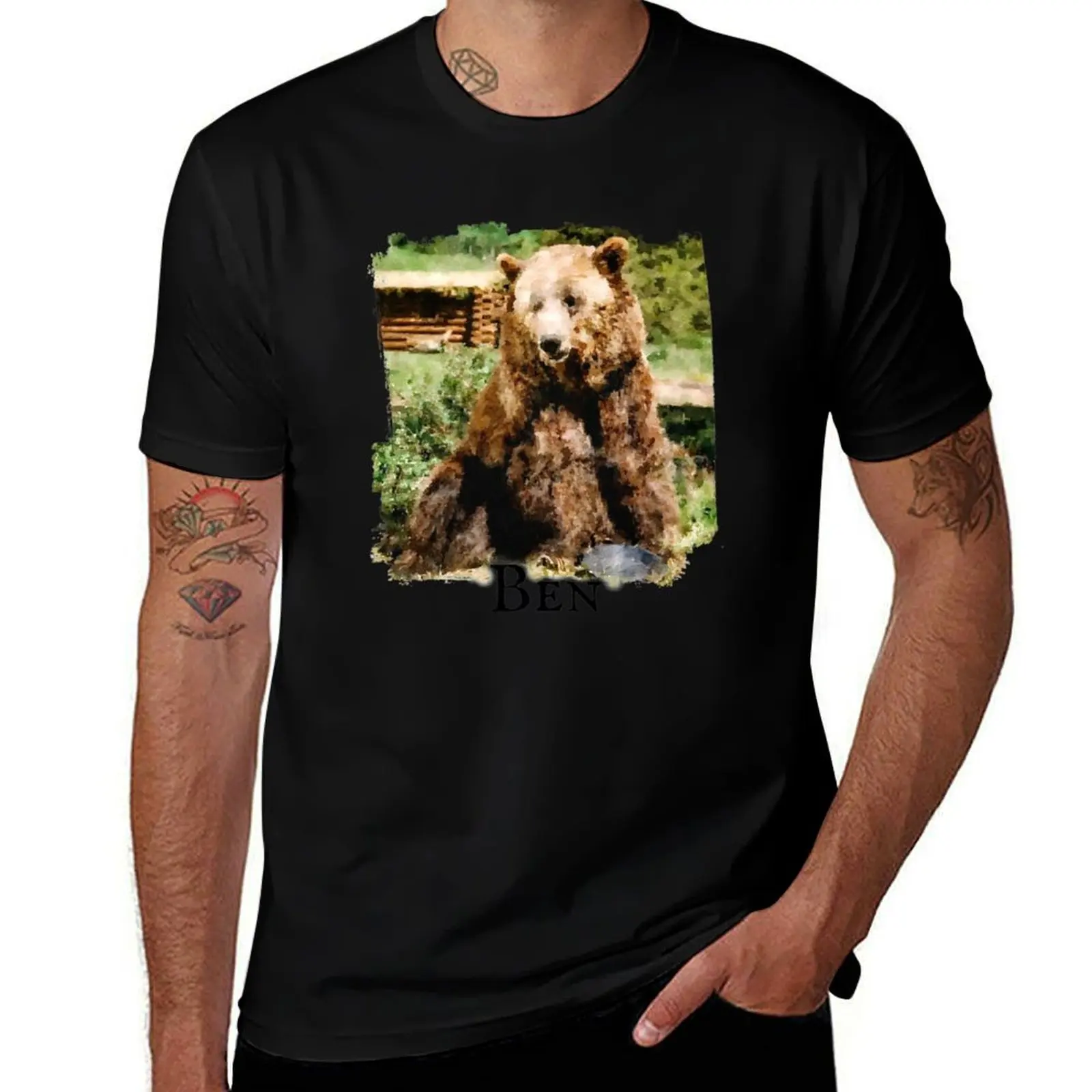 Ben Grizzly Adams T-Shirt cotton t-shirt plain for man package T-Shirt