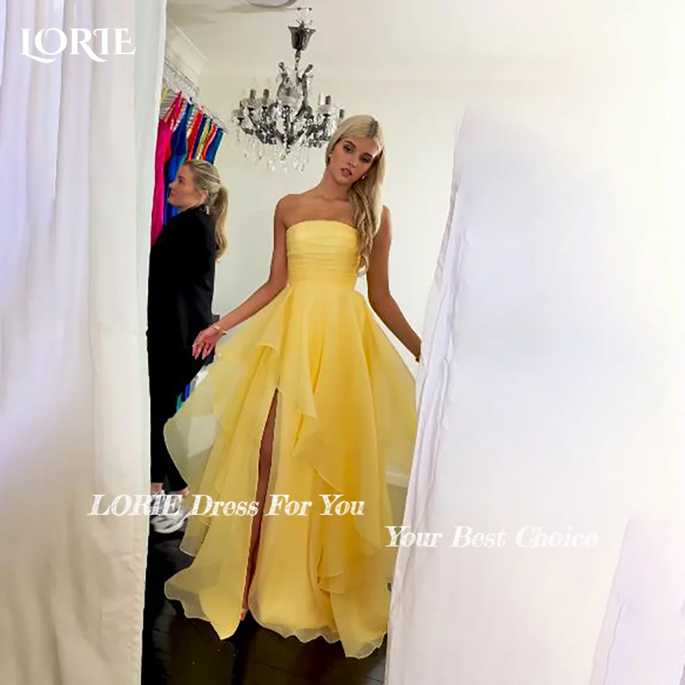 LORIE 겸손한 크레페 사우디 이브닝 드레스 섹시한 홀터 Sweetheat 인어 쉬폰 주름 아라비아 댄스 파티 드레스 맞춤형