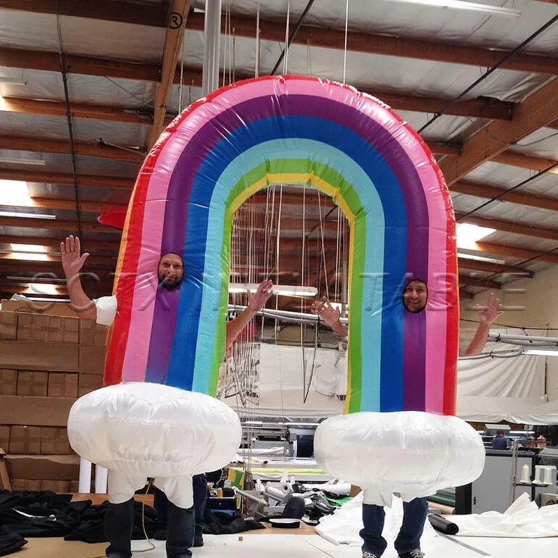 Inflatable rainbow costumes for large events Inflatable rainbow arch for party decoration