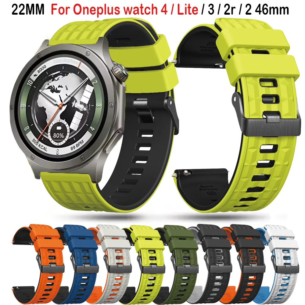 22mm Silicone Strap for OnePlus Watch 4 /3 47mm/2/2R Bracelet Wristband for OnePlus Watch Lite Strap For OPPO Watch X/X2 Correa