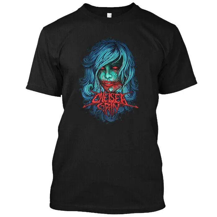 New Grin American Deathcore Band Music Vintage T-shirt High Quality 100%Cotton Short Sleeve