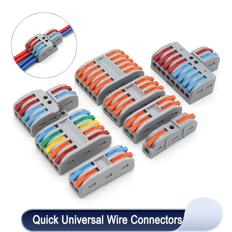 

1~100pcs Quick Universal Wire Connectors Compact Splicing Wiring Cable Connection 0.08-4.0mm2 Push-in Conductor Terminal Block