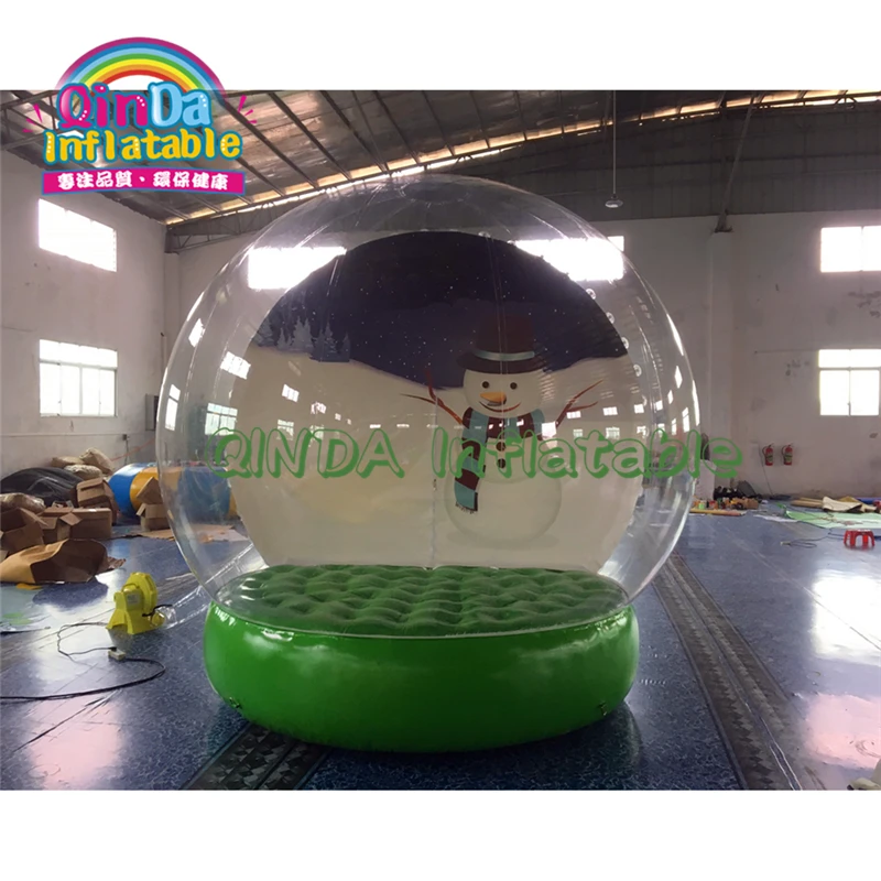 For Display Christmas Inflatable Empty Photo Human Size Snow Globe Photo Booth With Tunnel