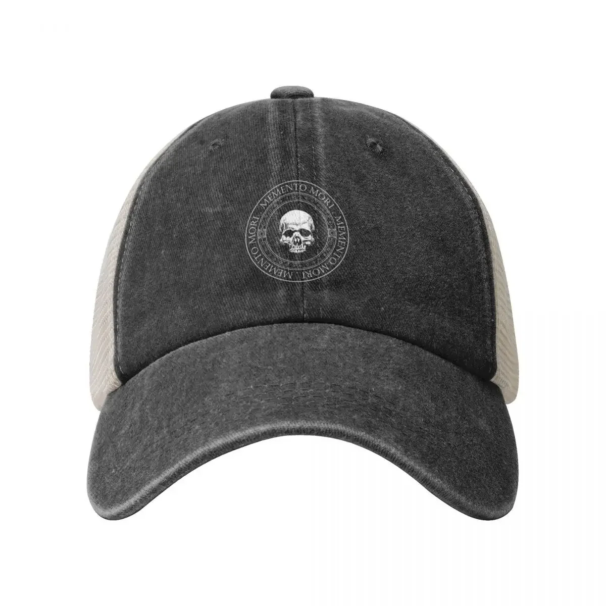 Memento Mori III - Memento Mori Art - Skeleton Skull Logo - Latin Phrase Quotes Baseball Cap Beach Outing sun hat Women Men's