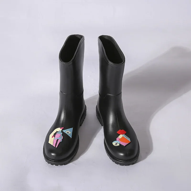 Rubber boots for women waterproof shoes rain galoshes ankle working garden rainboots woman Oil-proof non-slip kitchen boots