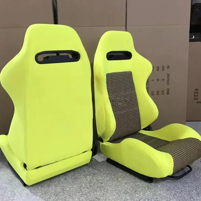 Hot Selling RECARO Style SR3 Blue Suede Racing Bucket Seats Equipped With Dual Lock Sliders Universal For Car Modification