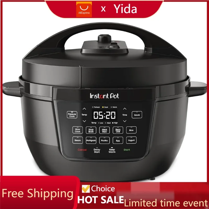 Instant Pot RIO Wide Base, 7.5 Quarts, Large Searing Base, WhisperQuiet Steam Release, 7-in-1 Electric Multi-Cooker