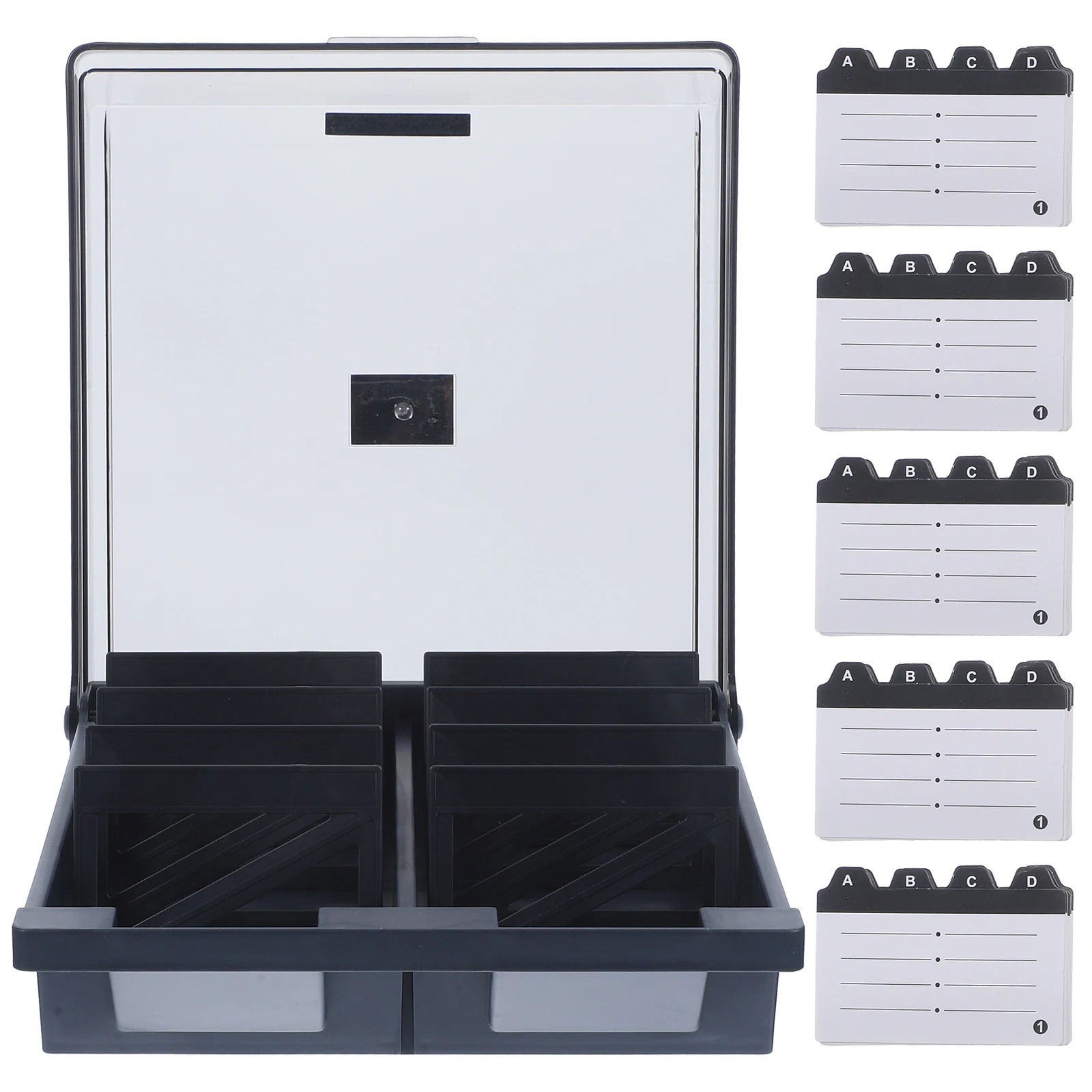 

Card Holder Desk Display Stand Plastic Name Card Organizer Storage Box for Office Multiple Cards Holder Rack