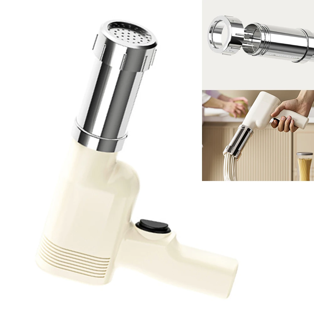 

Handheld Noodle Press Gun Cordless Portable Pasta Noodle Maker 5 Molds USB Charging for Homemade Pasta