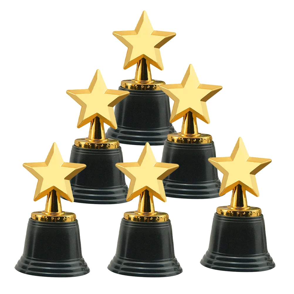 

6Pcs Trophy Cup Party Competition Plastic Trophy Shaped Trophy Cup Ceremony Award Trophies trophy decor