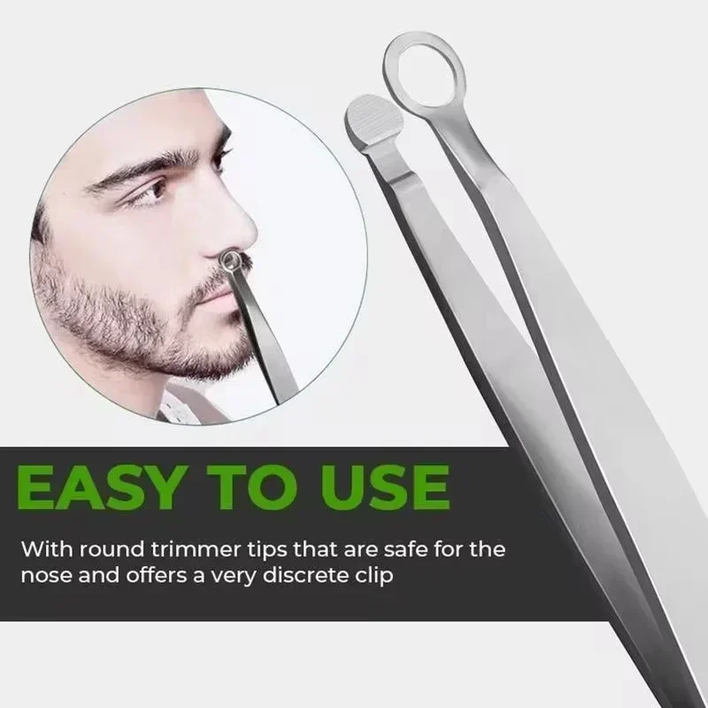 Universal Nose Hair Trimming Tweezers Stainless Steel Eyebrow Nose Hair Cut Manicure Facial Trimming Makeup Scissors Trimmer 1pc