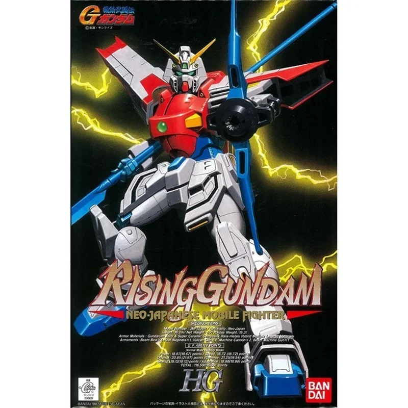 Bandai Original GUNDAM Model HG 1/144 RISING GUNDAM 90's Reissue Action Figure Toys Collectible Model Ornaments Gifts for Kids