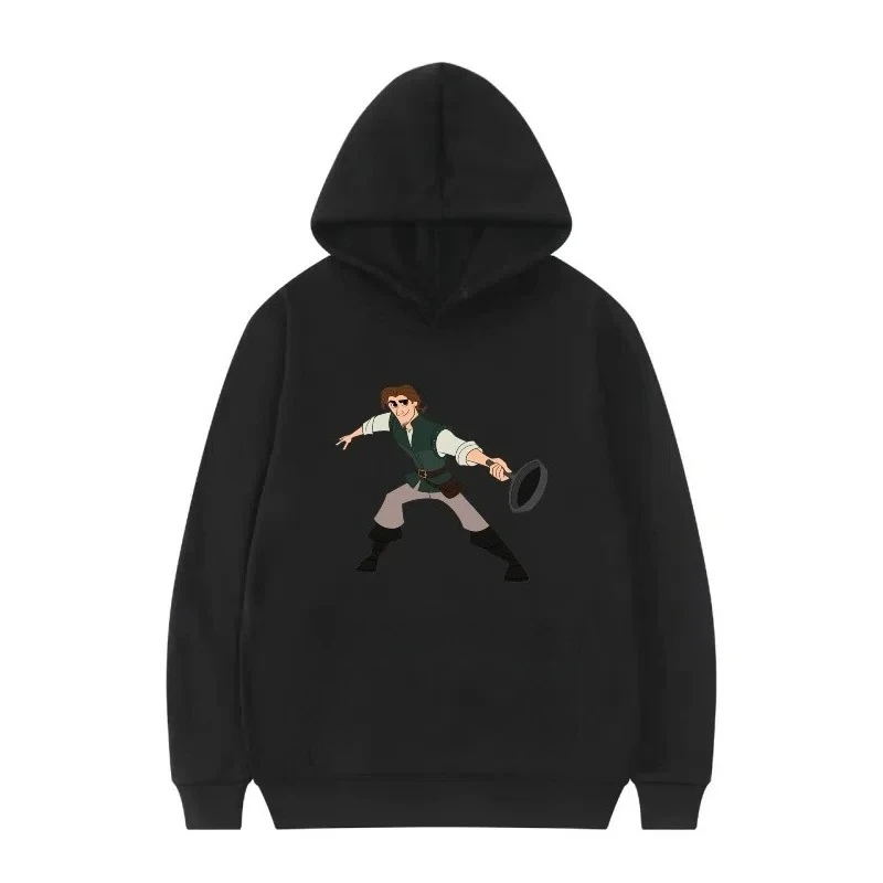 Lindo y simple personaje del príncipe estampado de dibujos animados casual versátil otoño e invierno superior adecuado para niñas sudaderas con capucha