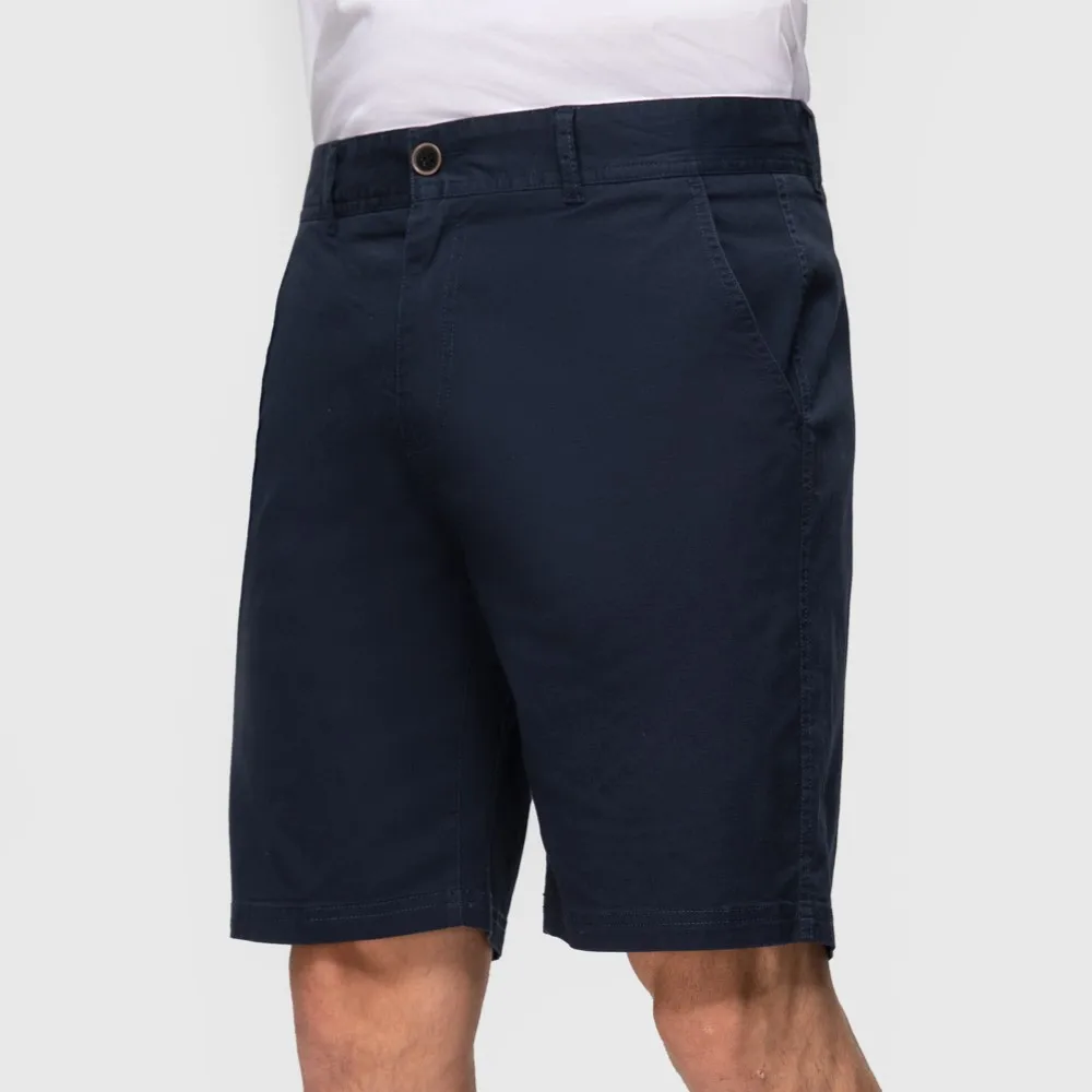 FASHIONSPARK-pantalones cortos de sarga de algodón para hombre, Shorts elásticos chinos de 7 pulgadas, Frente plano, informales, para Golf y trabajo