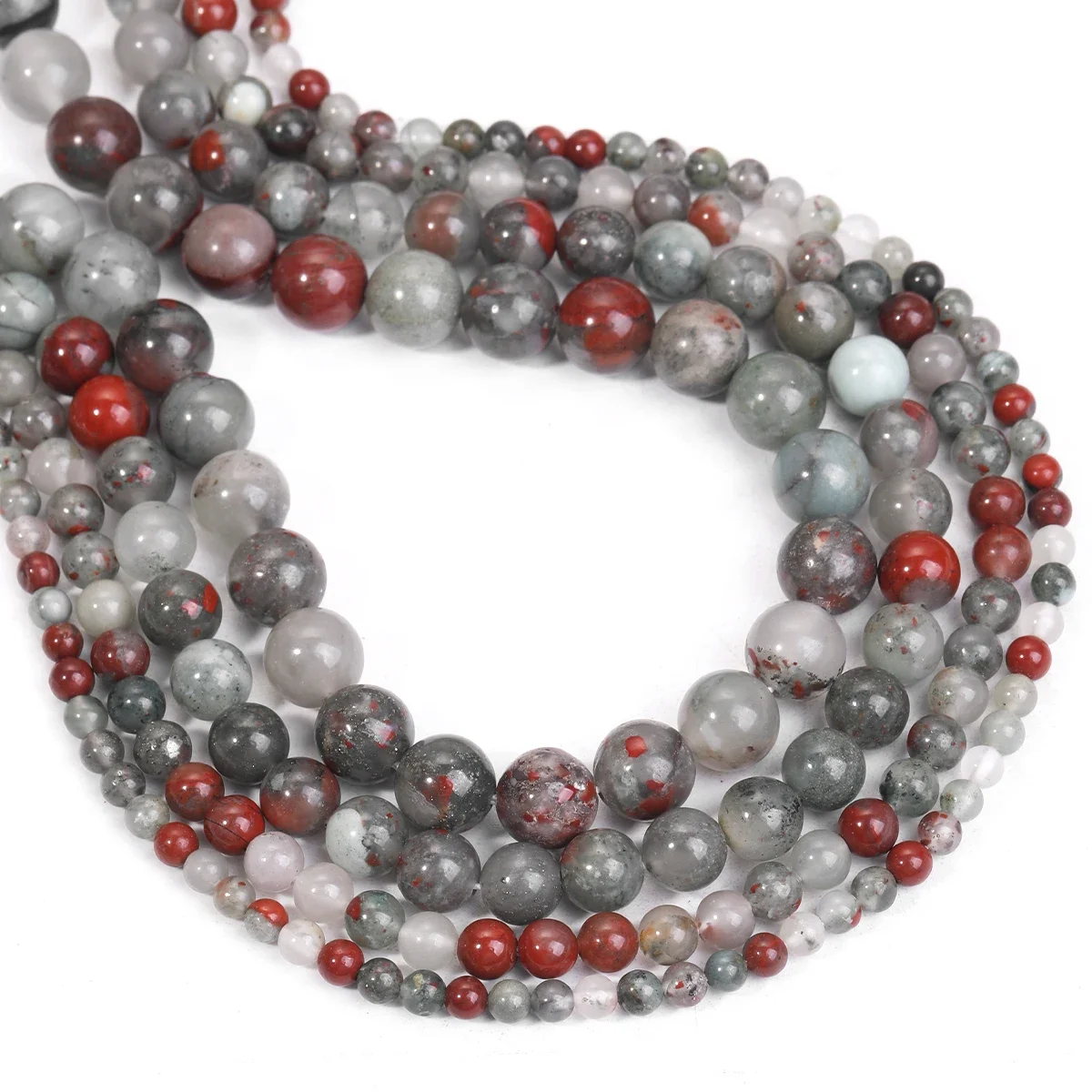 

African Blood Jade Round Loose Spacer Beads For Jewelry Making Diy Bracelet Accessories15''String 4/6/8/10mm Wholesale