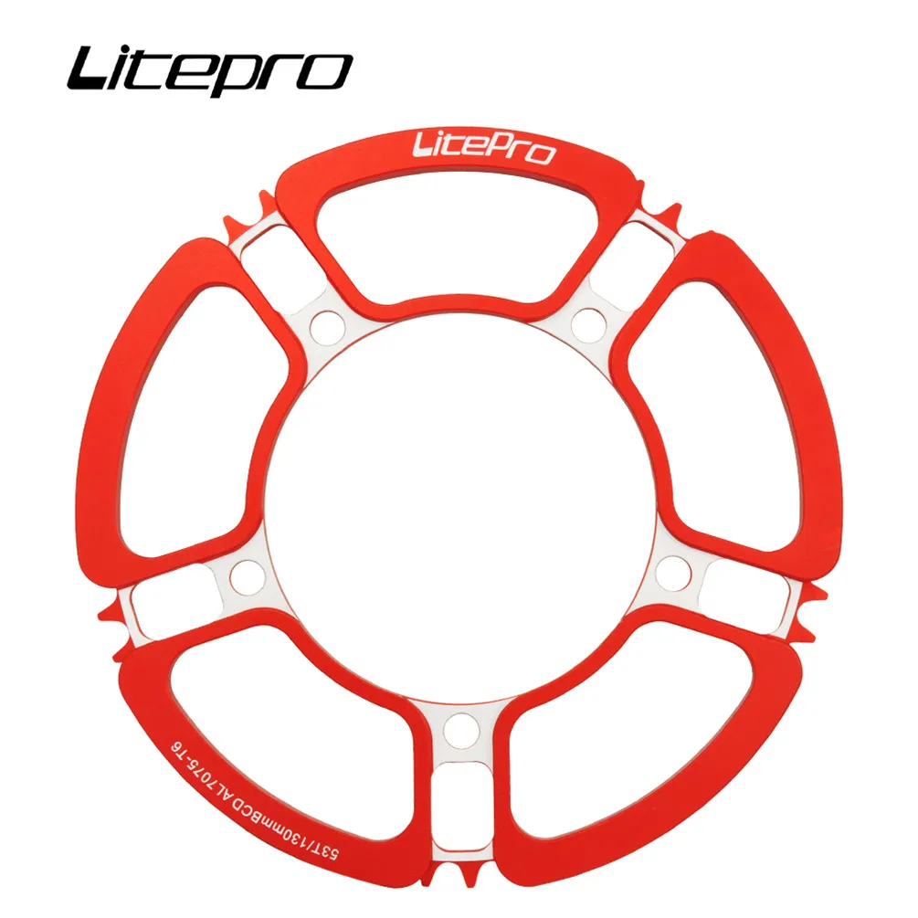 Litepro 53T Petal Chainring 56 58T 5 Hole Aluminum Alloy Crankset Folding Bike 130BCD Sprocket Chainwheel