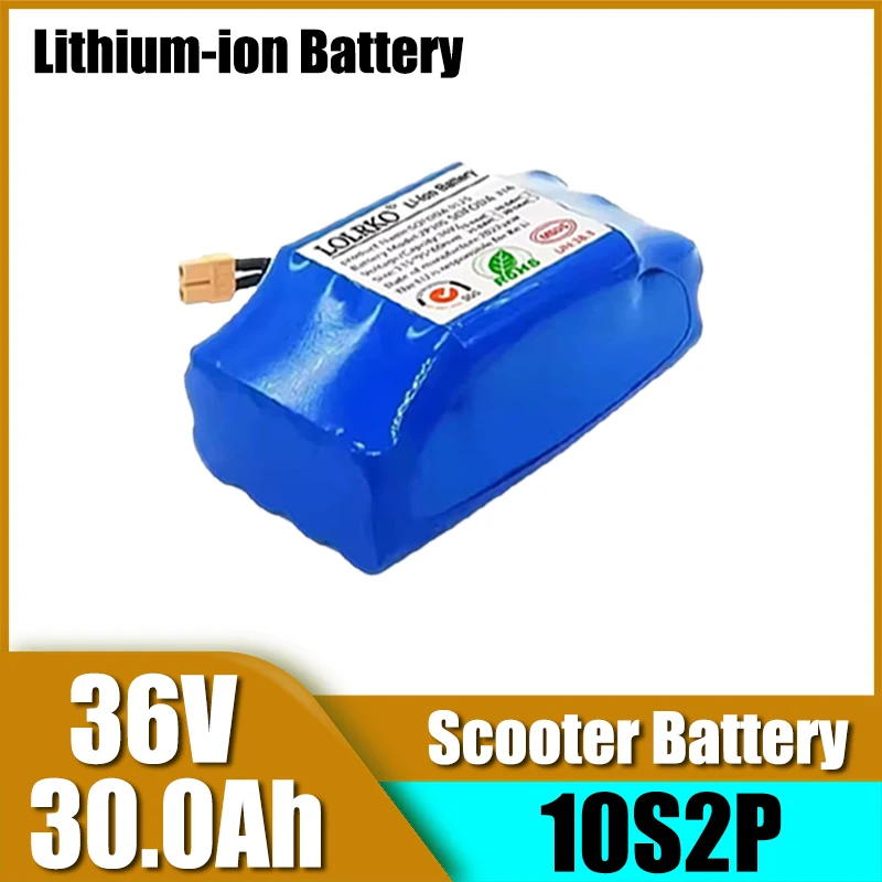 For electric self balancing scooter air cushion unicycle, 36V 15-30Ah 10S2P rechargeable lithium-ion battery pack