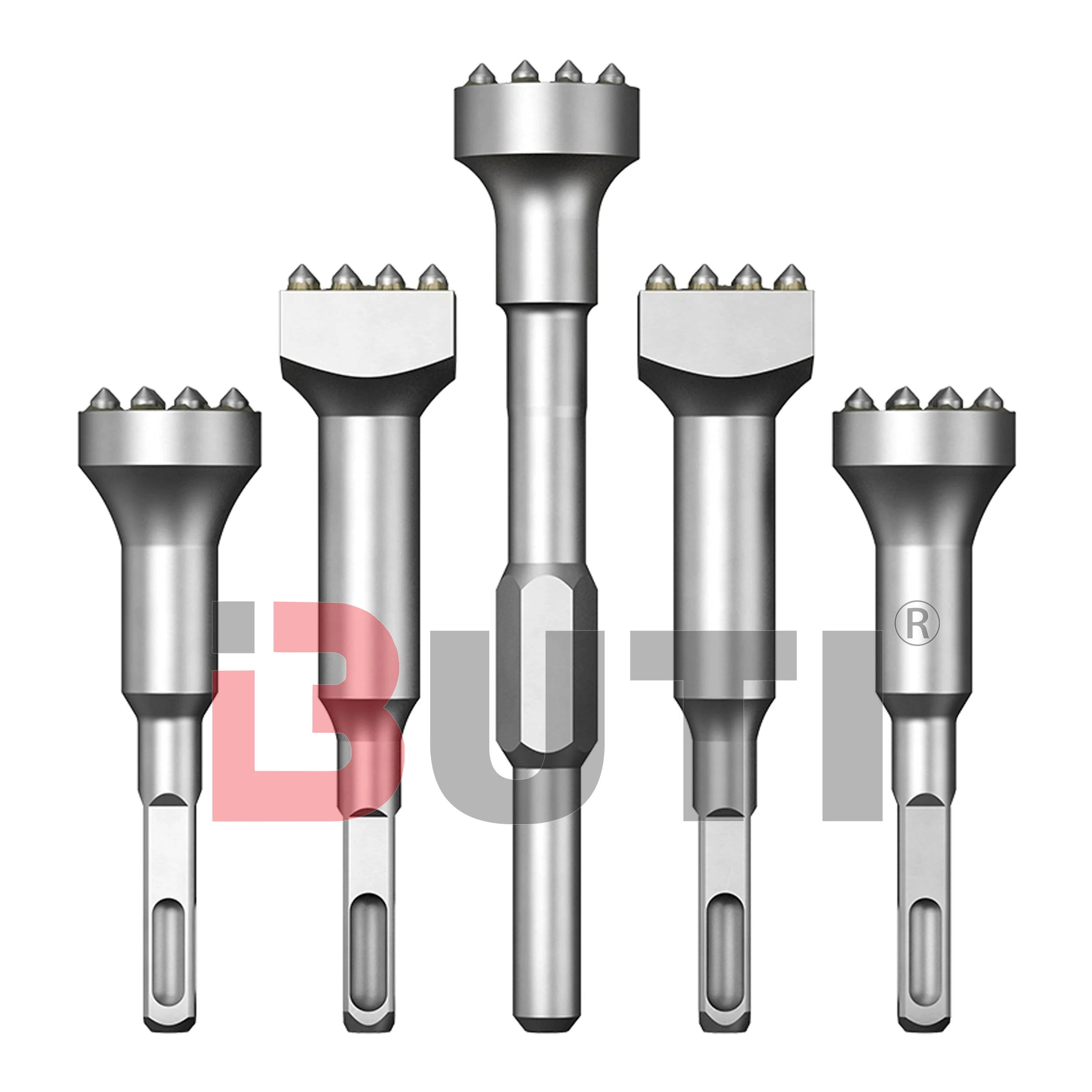 Martillo de flores con mango cuadrado/redondo/hexagonal, cabezal de endurecimiento, broca de cemento en paredes de hormigón, herramienta eléctrica de superficie de Litchi, 12/16