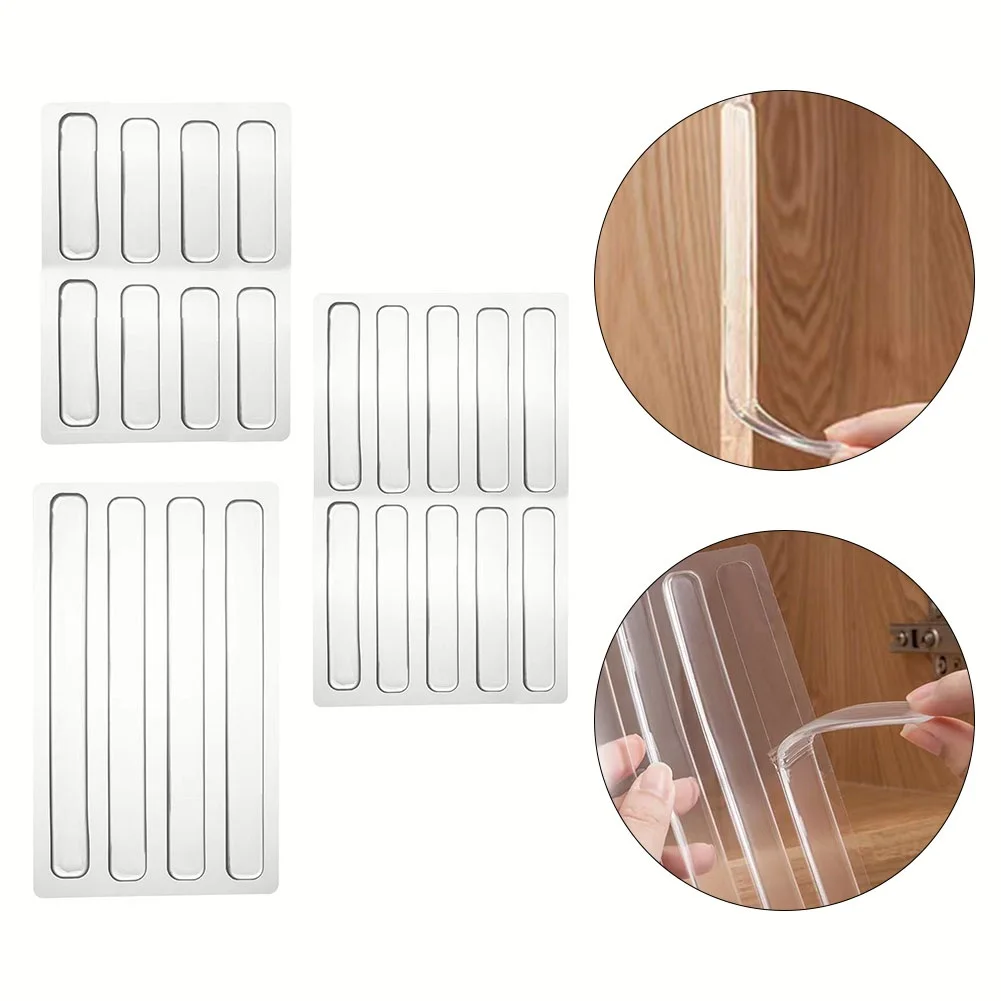 Parachoques de silla, almohadilla de goma adhesiva, almohadilla de protección de pared transparente, tira anticolisión Invisible de silicona X Mm, contenido del paquete