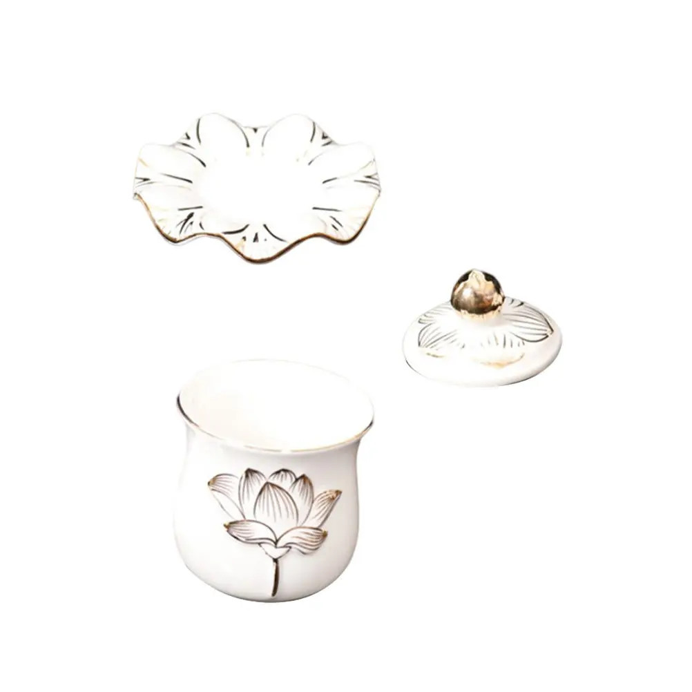 

1Set Water Offering Cup Porcelain Relief Lotus Flower Bowl Buddhist Supplies Temple Ceremony Ritual Water Offering Cup