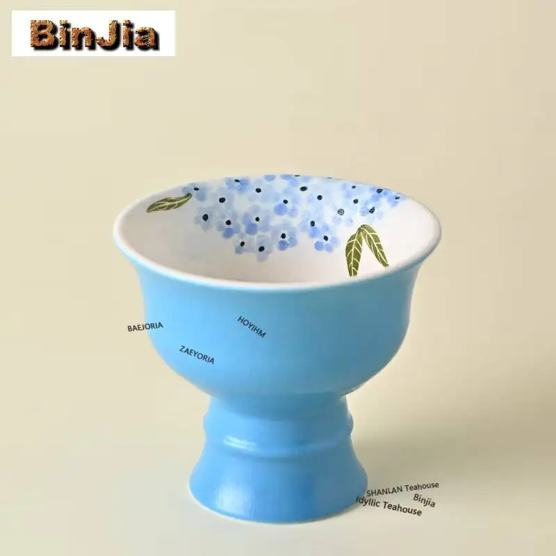 70ml Hand-painted Gypsophila Teacup Vintage Tea Bowl Tea Cup Set Tea-tasting Fragrance Cup Chazhan Master Cups For Tea Craft