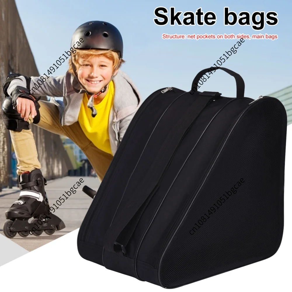 

Kids Roller Skating Bag Breathable Thicken Skates Storage Bag with Sides Mesh Pockets Skating Shoes Bag Single Shoulder/Handheld