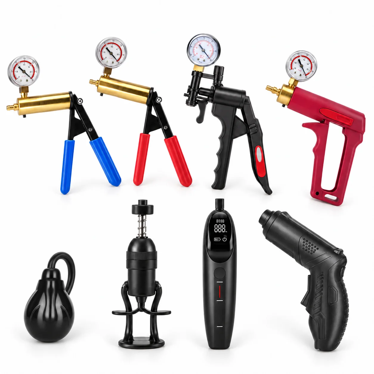Electric & Manual Vacuum Pump Handle Accessory for Penis Pump and Anal Pump Negative Pressure Exercise Suction Pressure Gauge