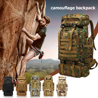 80L Men Travel Backpack Tactical Climbing Outdoor Hiking Camouflage Multifunctional 600D Oxford Cloth Men Backpack Outdoor Rucks