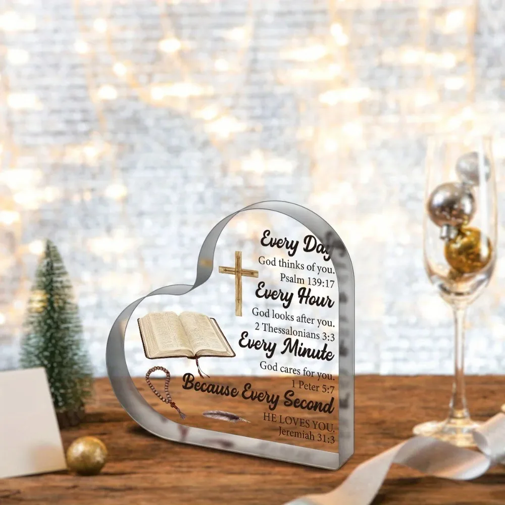 CIFBUY Metal Wall Art Religious Christian Acrylic Plaque Bible Verse Prayer Sign Gift for Women Home Sign