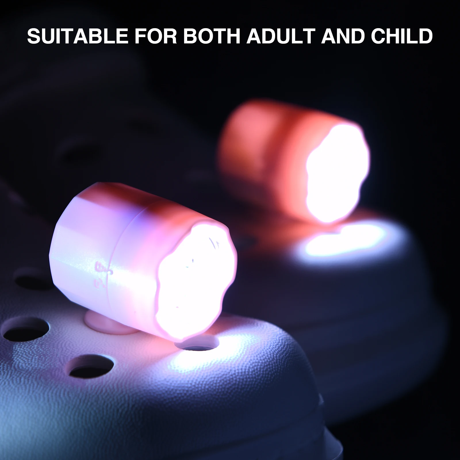 Mafiti 2 Pcs Headlights for Croc Shoes, Rechargeable Flashlight Attachment, Led Shoes Lights Charms Gift for Adults & Kids