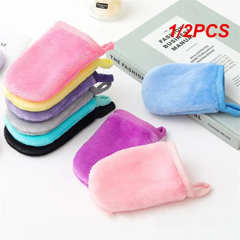 Reusable Face Deep Cleaning Pads, Makeup Remover Glove, Soft Microfiber, Limpeza, Removendo Luvas, Toalha, 1 Pc, 2Pcs