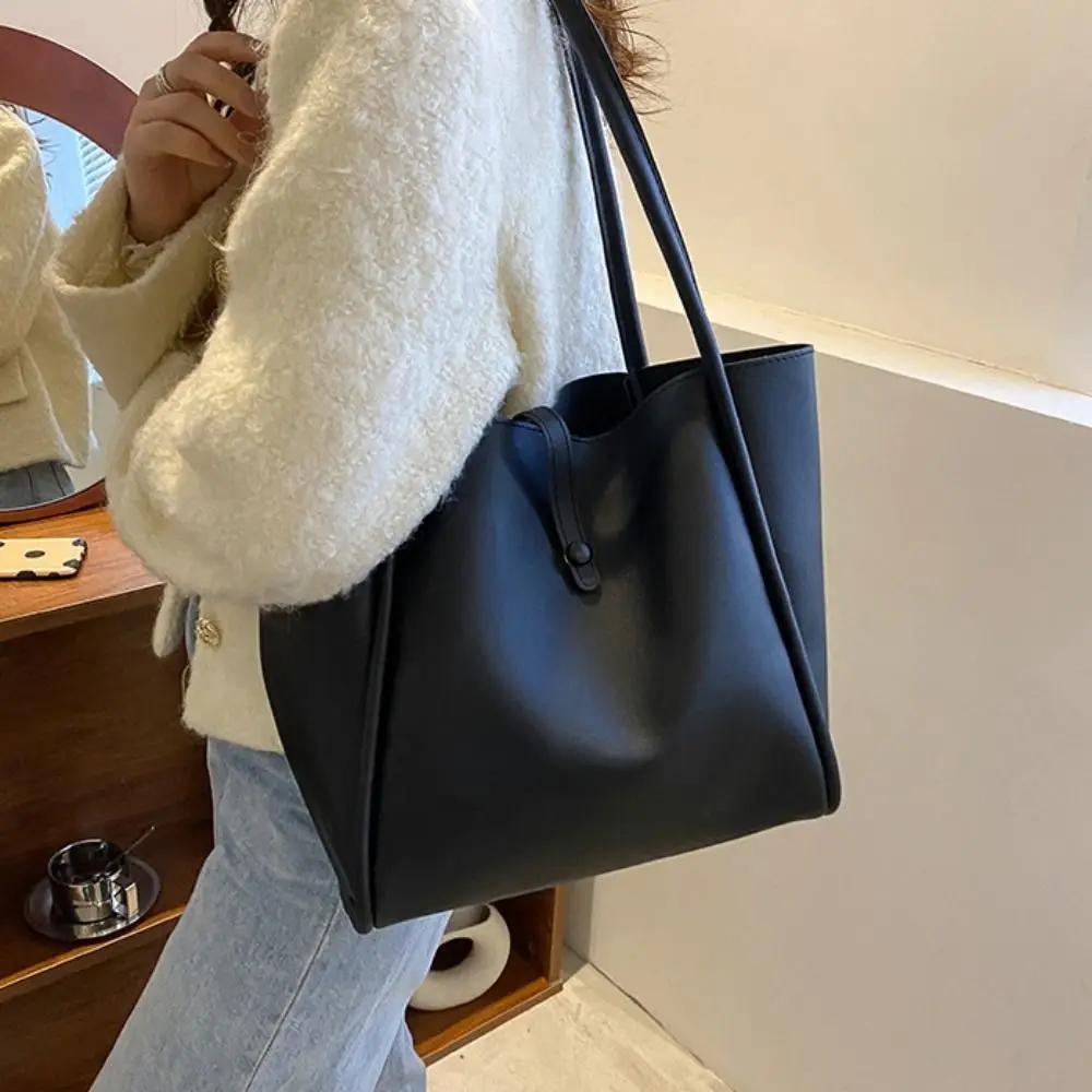 

Versatile Large Capacity PU Leather Shoulder Bag French Style Simple Casual Retro Underarm Bag Handbag New Design Tote Bag Women