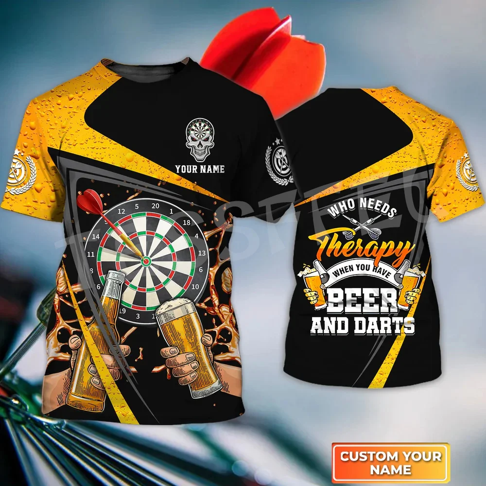 Tessffel Newest NewFashion Sports Darts Player Beer Club Games Tattoo Summer Harajuku T-Shirts Unisex Top O-Neck Short Sleeves A