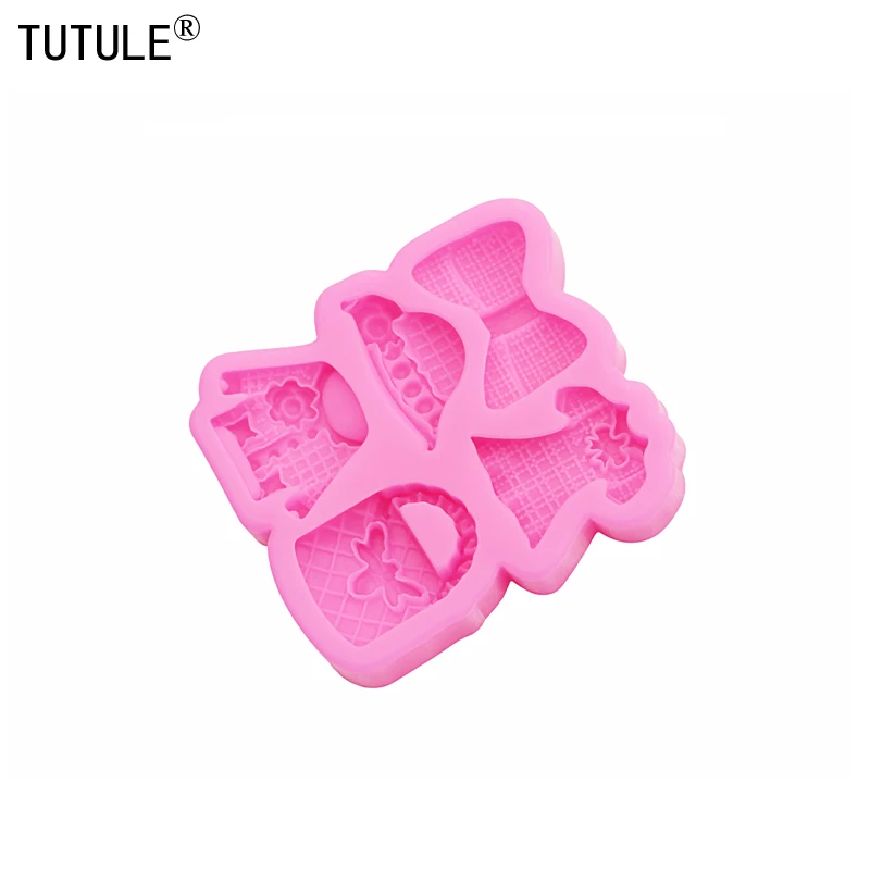 DIY Clothing Suit Resin Clay keychain earrings Mold Bags Bow Tie Accessories silicone mould chocolates cake decorating tool