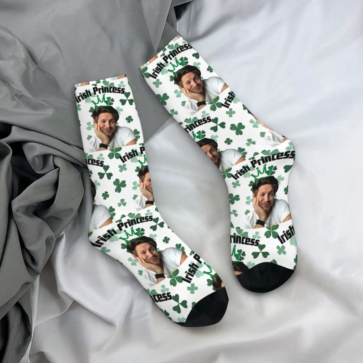 Niall Horan Irish Princess Fans Merchandise Crew Socks Cozy Sport Long Stockings Cotton for Women\'s Best Gift Idea