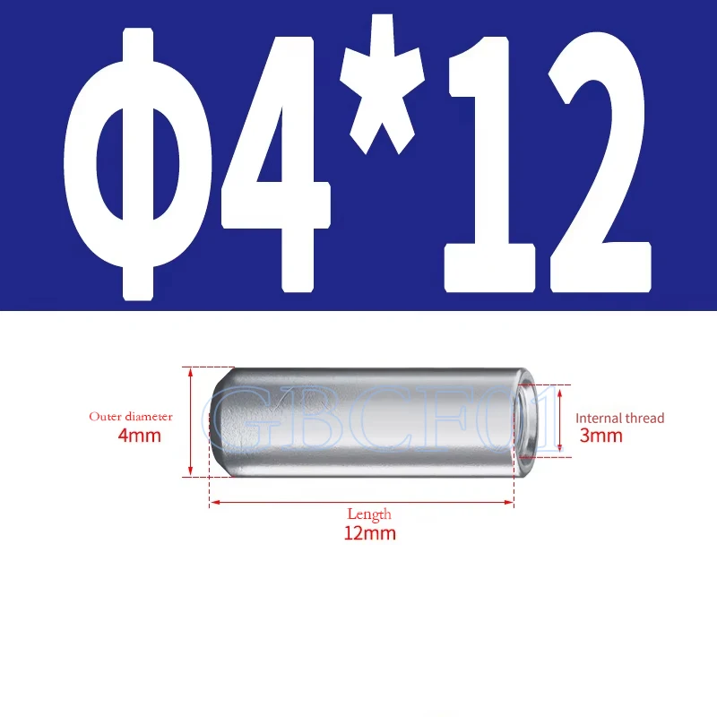 M3 M4 M5 M6 M8 M10 M12 304Stainless Steel Lengthen Round Coupling Nut Internal Thread Cylindrical Joint Nut Sleeve Tubular Nuts