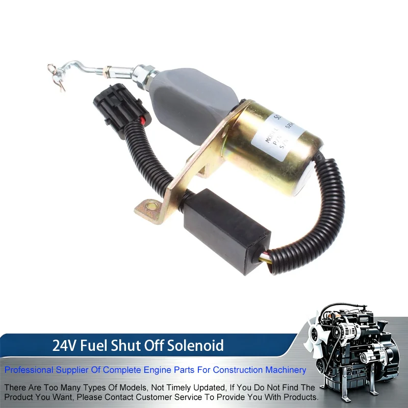 5295567 4942879 D59-002-01A 5254169 5292297 5295568 24V Fuel Shut Off Solenoid For Cummins Diesel Engine 6CT 5301701 5304951