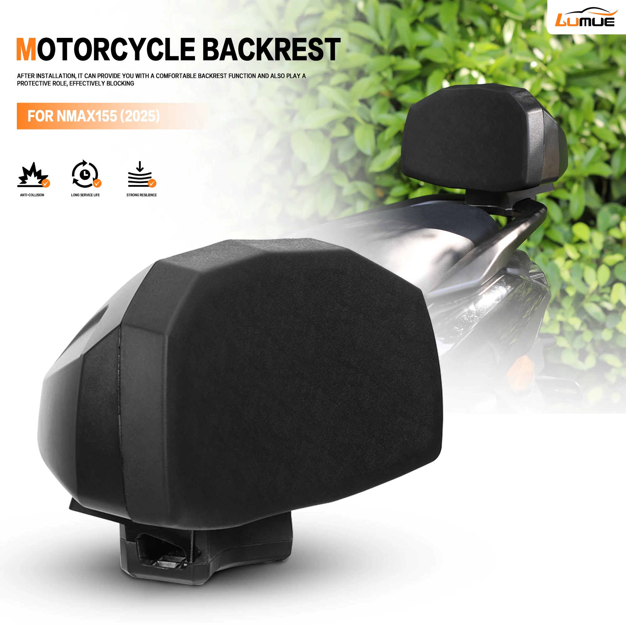 

NEW Motorcycle Backrest for NMAX Backrest Rear Backrests Fit for Yamaha 2025 NMAX155 NMAX 155 N-MAX NMAX 155 2025