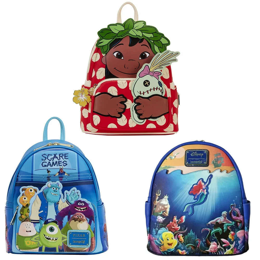 Lilo & Stitch Sleeping Stitch Mini Rucksack Surprise Mini Women Backpack Scrump and Stitch PU Leather Zipper Double Shoulder