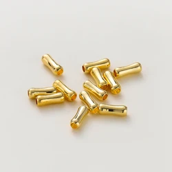 20Pcs 14K/18K Gold Color Plated Brass Long 9mm Bone Shape Tube Bracelet Spacer Beads for DIY Jewelry Making Accessries