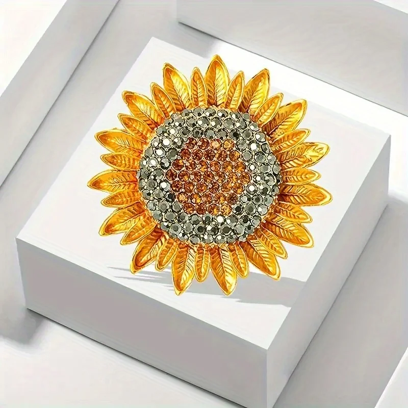 1PC Women's European and American Trend Personalized Sunflower Brooch Fashion Dressing Banquet Party Festival Gift 6210