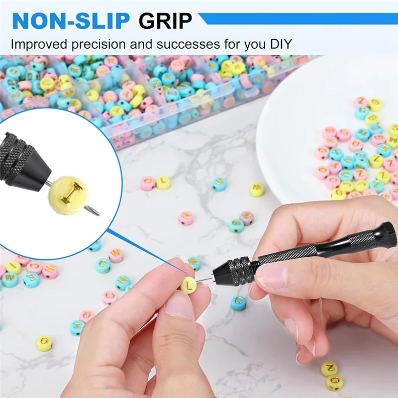 

A93Z Rotary Craft Drill 26 PCS Micro Drill Bit Set-Pin Vise Hand Drill Manual Jewelry Kit(0.5 Mm-2.5 Mm)