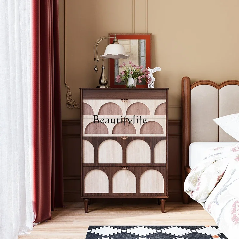

LLFrench solid wood bedroom guest dining room household small apartment storage retro medieval locker
