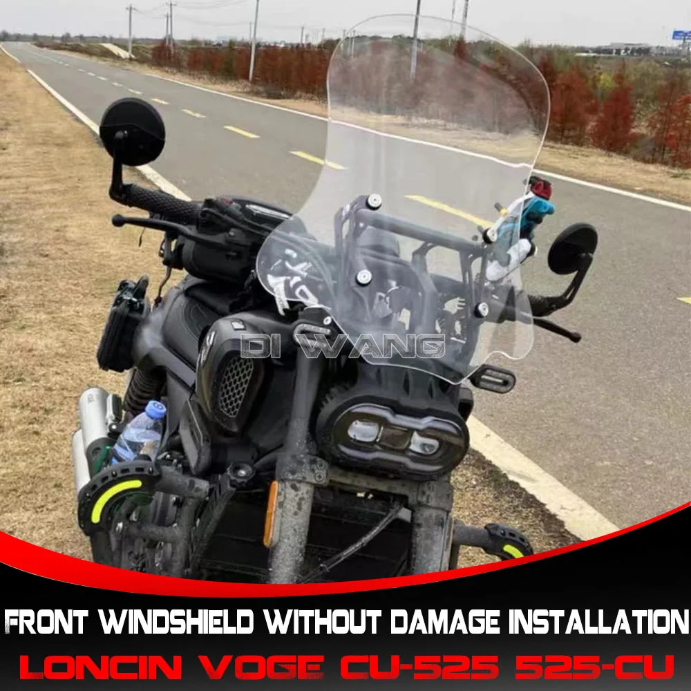 

Windscreen Windshield With Front Mask Panel Modified Motorcycle Accessories FOR Loncin VOGE CU525 525-CU CU-525